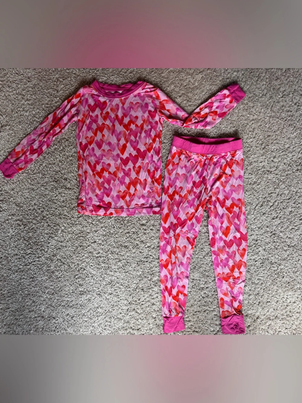 Little Sleepies Valentine Heart Print Pajama Set
